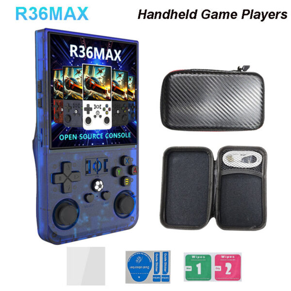 ead955252563ca9e R36MAX Retro Handheld Game Console ux System 4.0Inch IPS Screen Portable Pocket Video Player 64GB 128GB Games Kids Gift