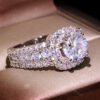 HOYON 14K Gold Color 1 Carat Moissanite Square Ring for Women Bague Full White Loose Diamond Wedding Jewelry Free Shipping