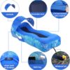 RZM Inflatable Lounger Air Sofa with Sunshade - Portable Waterproof Outdoor Couch for Camping, Beach, Hiking & Music Festivals - Quick Setup Lightweight Furniture w/Carry Bag (Clear Blue)