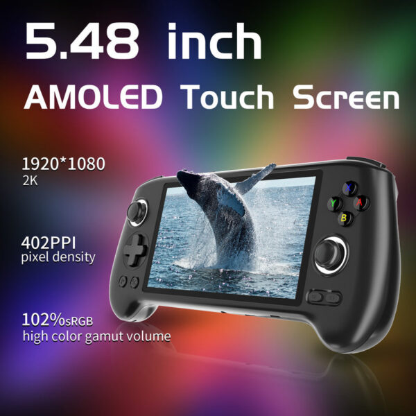 eae45358a1124815 ANBERNIC RG556 Handheld Game Console Unisoc T820 Android 13 5.48 inch AMOLED Screen 5500mAh WIFI Bluetooth Retro Video Players