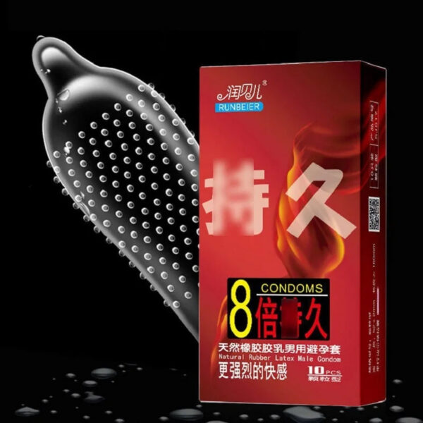 eaf76d82ab67a3e0 Ultra Sensitive Condom with Mace Pointed Design 10 PCS Lubricated Latex Condom Natural Feeling Safety Sex Accessories
