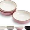 eafe09656ae74ac1 Howise 5.3 in Ceramic Cat Bowls Set, Shallow Cat Food Bowl Small Pet Bowls Cat Dish for Food and Water, Green