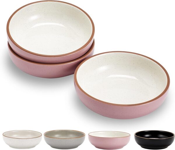 eafe09656ae74ac1 Howise 5.3 in Ceramic Cat Bowls Set, Shallow Cat Food Bowl Small Pet Bowls Cat Dish for Food and Water, Green