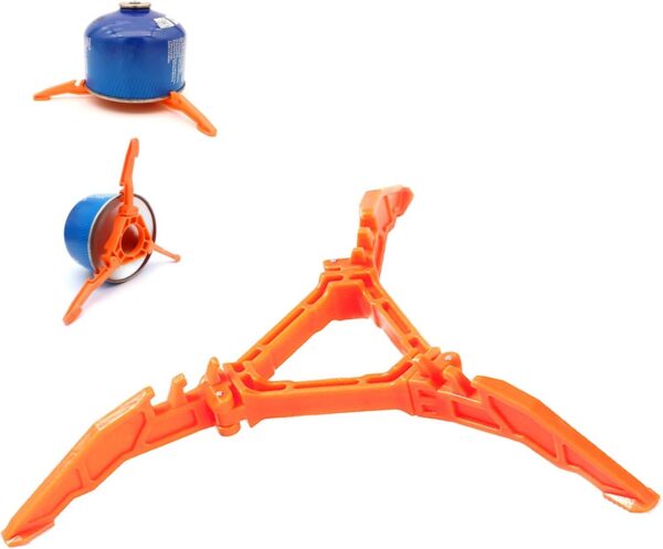 1 PCS orange gas tank stove stand tripod，Foldable gas tank stand，Outdoor stove flat gas tank stand，Gas tank stand，Gas tank support，Suitable for outdoor camping hiking picnic cooking