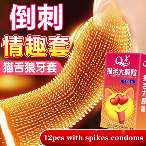 eb0e5f8ebc0ac903 12pcs G Point Climax Men's Condoms For Men Super Big Dots Spikes Penis Sleeve Sex Toys Female Vaginal Stimulation Adult Supplies