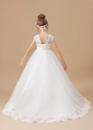Kids' Princess Flower Girl Dress Wedding Ceremony First Communion Banquet Prom Night Celebration Event Ball Evening-Gown Party