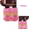 4Pcs/set Autumn Winter Pet Dog Socks Anti-Slip Knitted Small Dogs Shoes Thick Warm Paw Protector Cute Puppy Cat Indoor Wear Boot