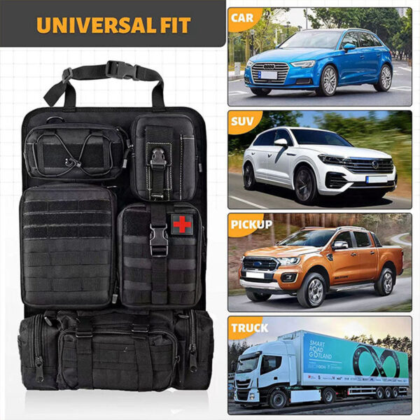 eb2d7ff1ad7d75c8 High Quality Multifunction 55*37CM 600D 6PCS In 1 Car Back Seat Tactical Hanging Storage Organizer