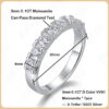EWYA GRA Certified 1.4CT 3mm Moissanite Diamond Ring for Women S Sterling Sier Half Enternity Engagement Rings Wedding Band