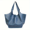 eb5157e606bb357c Large Capacity Retro Tote Bag, Soft PU Leather Shoulder Bag, Stitching Handbag For Work Travel Shopping