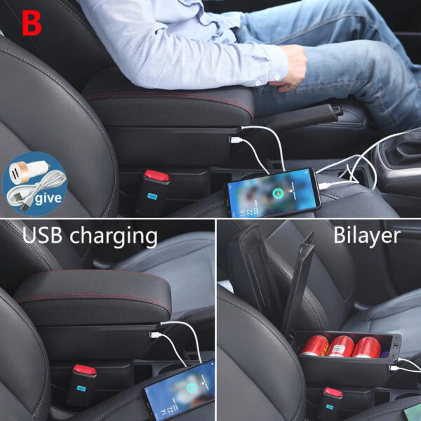 eb51b4cf524b465a For Volkswagen UP Armrest Box For Skoda Citigo VW UP Seat Mii Car Armrest Console Storage Box Cup Holder Car Accessories