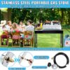 Propane Gas Stove,4 Burner Gas StovePortable Gas Stove Auto Ignition Camping Stainless Steel Stove 4 Burner LPG for RV, Apartment,Outdoor