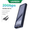 eb6c4e0257f2bcb9 UGREEN M2 SSD Case M.2 NVMe SATA SSD Enclosure Adapter 20Gbps USB 3.2 Gen2 USB C External Enclosure Supports M and B&M Keys
