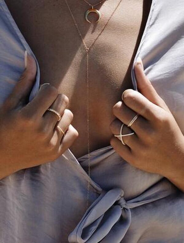 eb6f14e0cdc2f198 Handmade S Sier Criss X Cross Rings, thin AAAAA Zircon rings,women wedding Micro Pave Ring