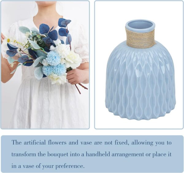 eb776cb03c8d5351 CEWOR Artificial Flowers with Vase Faux Flowers in Vase Fake Flowers Bouquet for Table Centerpiece Decorations Home Kitchen Decor