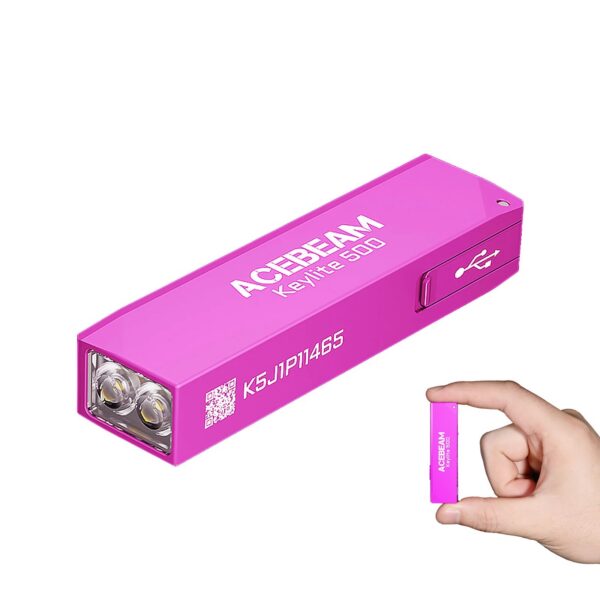 eb788f70aa4979e1 ACEBEAM Keychain Flashlight Keylite 500 EDC Rechargeable Flashlights With Self Defense Strobe Mode Dual LED Light Camping Work