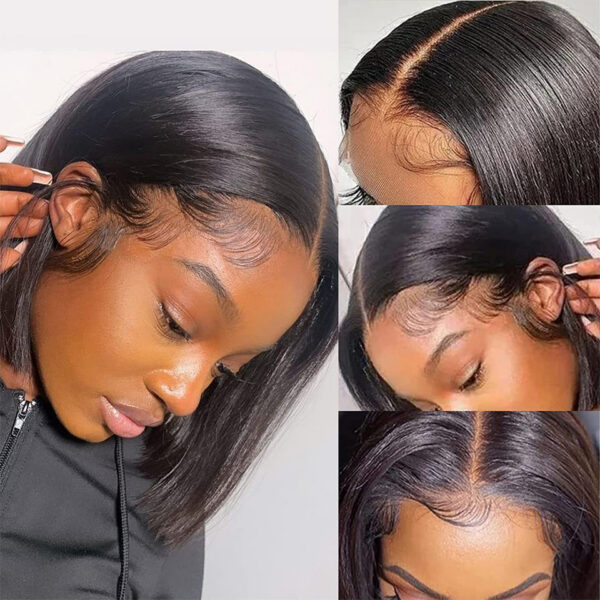13x5x2 Straight BOB for Women Pre Plucked T Part Wigs Brazilian Lace Human Hair Wig Perruque Cheveux Humains