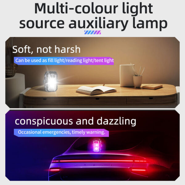 eb901549345dcc84 LED High Bright Flashlight Portable Mini Keychain Dual Light Source Outdoor Camping Fishing Multi-function Tool Torch Lamp