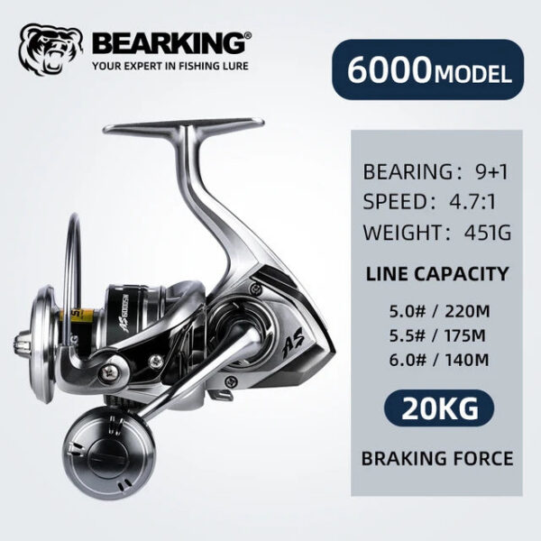 eba763301ac4ddcd BEARKING brand New arrival Saltwater Fishing Reel Spinning 1000-6000 9+1BB 5.2:1 Max Drag 10-20KG Water-Proof Reels
