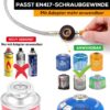 Hikenture Gaskocher mit Piezozündung, Winddichter Camping Kocher 3500W, Faltbarer Campingkocher Gasbrenner für Coleman Primus Kartusche, Kocher Gas Windschutz mit Tragebox für Hiking, Picnic, Outdoor