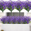 ebba8a49a99db20d AmyHomie 20 Bundles Artificial Flowers Outdoor UV Resistant Faux Flowers No Fade Fake Plastic Plants Garden Porch Window Box Decorating(Bright Yellow)