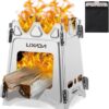 Lixada Compact Folding Wood Stove for Outdoor Camping Cooking Picnic