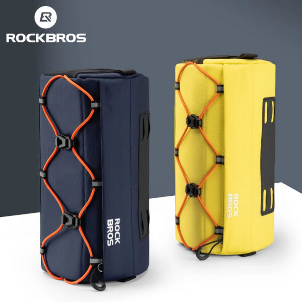 ebc76acd3ae9e86c ROCKBROS Bicycle Front Tube Bag 2.2L Capacity Handlebar Bag Waterproof Multifunction Portable Shoulder Bag Tube Bag Elastic Band