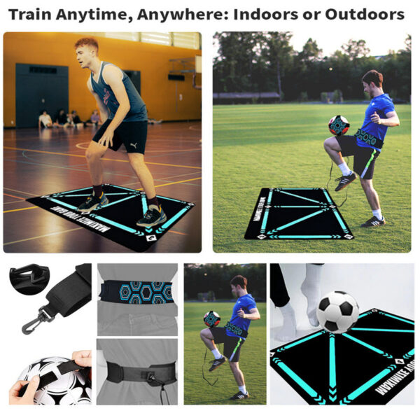ebd4362d94fcbe11 Football Footstep Mat Mat-Silent Shock Absorption Props Sports Soccer Tool Suitable for Indoor Home Training