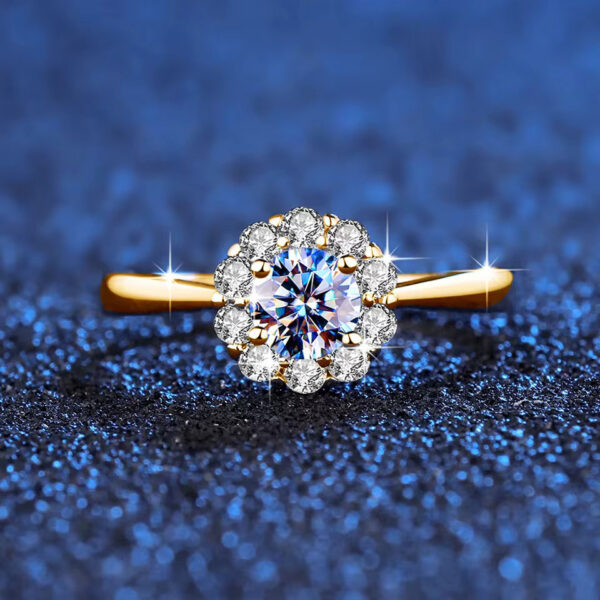 Certified Woman wer Ring With Moissanite Dia 0.5ct 5mm Wedding Engagement Rings Pure Sier Women's Jewelry For Girl Gift