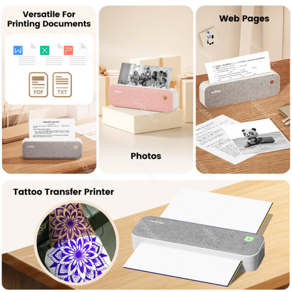 Peripage A40 Thermal Printer Wireless Tattoo Transfer Bluetooth USB Mobile hine Text PDF Document Printing Maker with Paper