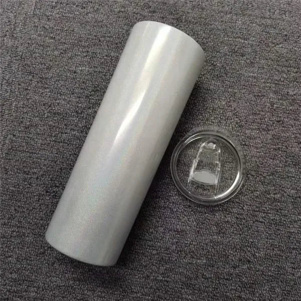 20oz Sublimation Straight Tumblers blank glossy matte glitter white sier Skinny tumbler with lid straw rubber bottom Stainless steel vacuum insulated coffee cup