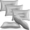 ec069c8a7ebaf2f2 Maitys 5 Pieces Inflatable Travel Pillow Portable Compact Air Pillow Flocked Fabric Backpacking for Camping Hiking Home Office Sleeping Neck Head Lumbar Support(13.39 x 8.66 Inches,Gray)