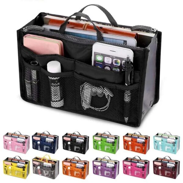 Multifunctional Bi-fold Double Zipper Capacity Storage Arrangement Makeup Toiletries Large Classification Bag