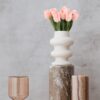 IPOPU 12PCS Pink Tulips Artificial Flowers for Decoration Fake Tulips Real Touch Fake Pink Flowers Artificial Floral Arrangements Pink Faux Tulips Decor Table Home Kitchen Wedding Decorations (Pink)