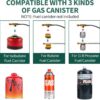 9000W Gaskocher Camping, Winddichter Campingkocher Outdoor Tragbarer Edelstahl Gaskocher für MFS-1a Butan Kartuschen, für Hiking Trekking Picknick, mit Tragekoffer