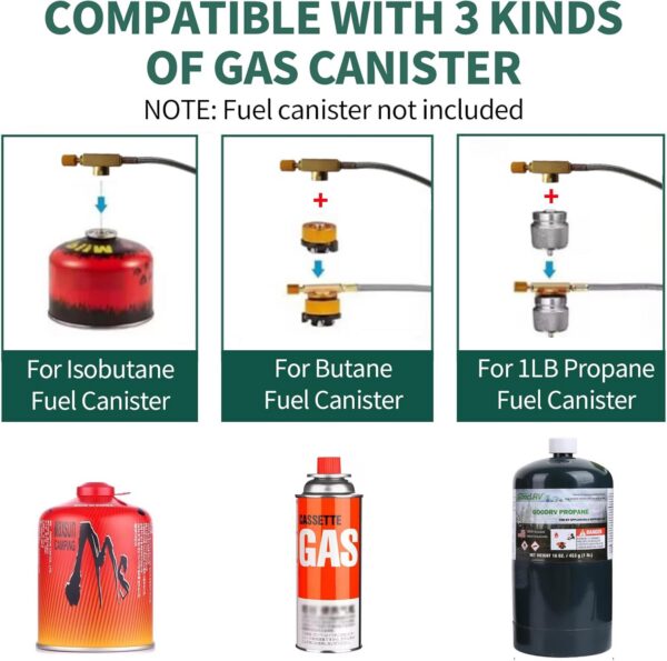 9000W Gaskocher Camping, Winddichter Campingkocher Outdoor Tragbarer Edelstahl Gaskocher für MFS-1a Butan Kartuschen, für Hiking Trekking Picknick, mit Tragekoffer