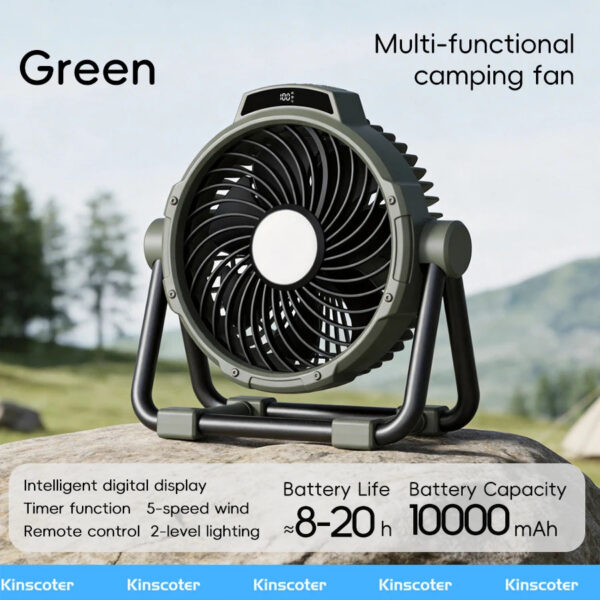ec2d8baf0792ce73 Portable 6 in 1 Outdoor Camping Fan 20000mAh Rechargeable Wireless Tent Ceiling Fan 4 Speed Adjustment LED Lighting Power Bank
