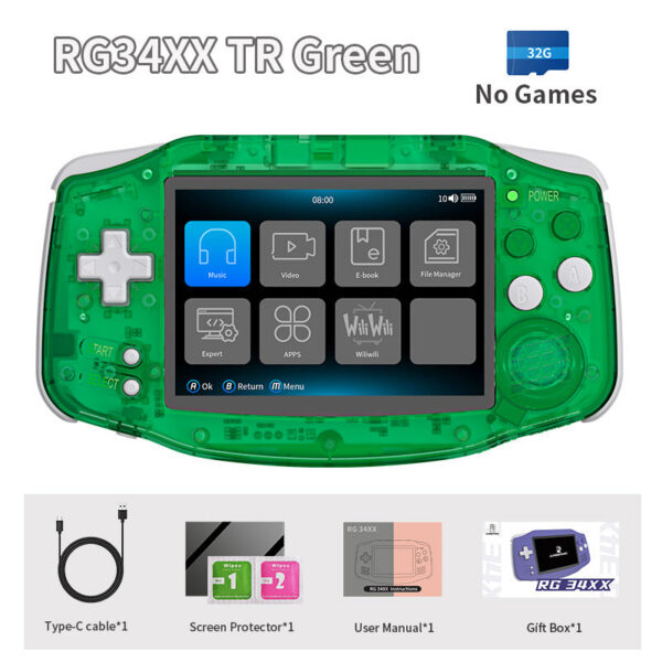 ec3672c5f61690df ANBERNIC RG34XX Retro Video Handheld Game Console 3.4" IPS Screen 32G ux 64-bit System Support 5G WiFi Bluetooth HD TV Output