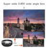 2 IN 1 Universal Clip 37mm Mobile Phone Professional 0.45X 49uv Super Wide-Angle + ro HD Lens For iPhone Android