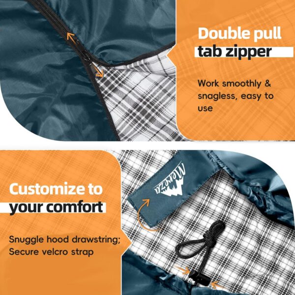 ec50816a976f7960 MEREZA Flannel Sleeping Bag for Adults XL, Large Wide Sleeping Bags for Camping Mens Warm Cotton Sleeping Bag 4 Season Warm & Cool Weather