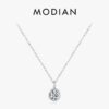 MODIAN 1 Carat D Color Round Bezel Setting Moissanite Pendant Necklace Sier Lab Diamond Women Jewelry With Certificate Box