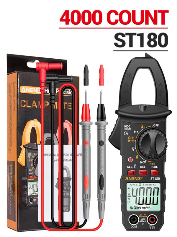 ec6e736b5cb7ec1e ANENG ST180 AC Current Clamp Meter Digital 4000 Counts Multimeter Ammeter Voltage Tester Car Amp Hz Capacitance NCV Ohm Tool