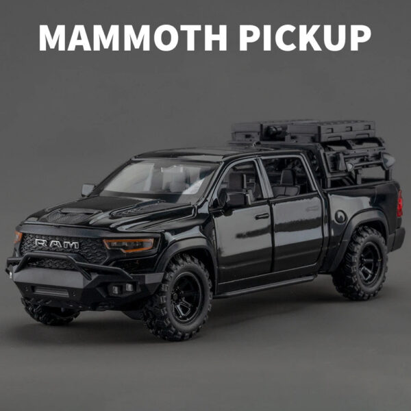 1:32 DODGE Mammoth 1000 TRX Alloy Pickup Car Model Diecast Metal Off-road Vehicle Model Sound and Light Simulation Kids Toy Gift