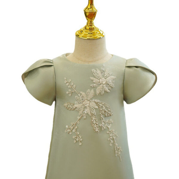 2024 Flower Girl Dress s For Wedding Children 1st Birthday Baptism Dresse Kids Beading Girls chi-pao Baby Infant Party Wear Gown