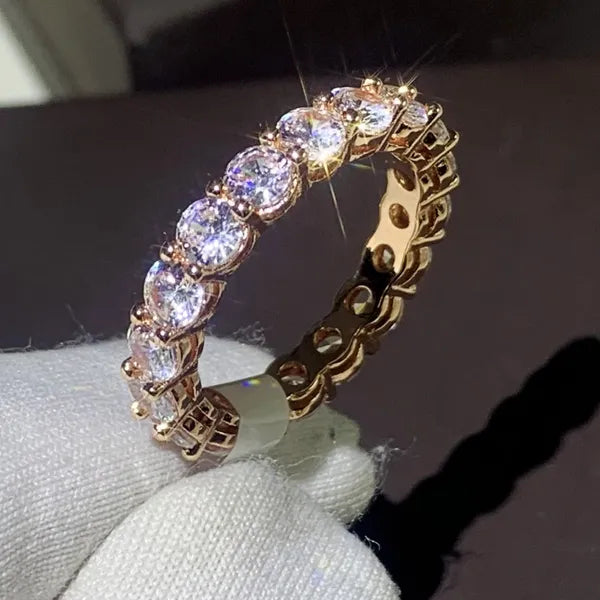 ec97aba9736ae9e4 2020 Sparkling Jewelry Sterling Sier White Topaz CZ Diamond Gemstones Promise Women Wedding Engagement Band Ring For Lover Gift
