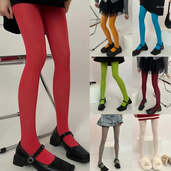 ecb0ccf9519fae7c Women Socks Sexy Tights Long Stockings Candy Color Veet Seamless Pantyhose Fashion Spring Autumn Versatile High Elastic