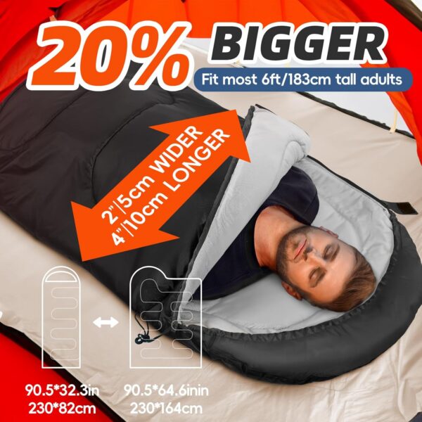 ecb2b7b0b3149382 MEREZA Sleeping Bags XL for Adults Cold Weather Mens Large Wide Sleeping Bag for Big and Tall Girls Boys with Compression Sack for Camping Backpacking Warm & Cool Weather