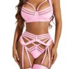ecb948355e57f130 Avidlove Set for Women Sexy Strappy with Underwired Push Up Bra Support Garter Lingerie