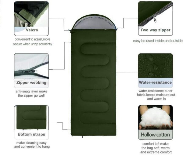 ecc067bc5a27c477 Sleeping Bag, Lightweight 3 Season Weather Sleep Bags for Kids Adults Girls Women, Microfiber Filled 5-20 Degree for Backpacking/Hiking/Camping/Mountaineering with Compression Sack