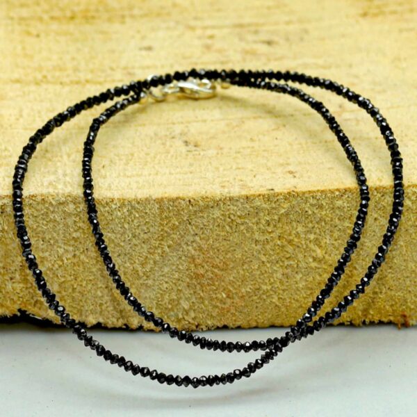 2.5-3mm artificial synthesis Black Diamond gemstone beads necklace 18Inches Thanksgiving Day National Style Christmas Relief Calming Fancy